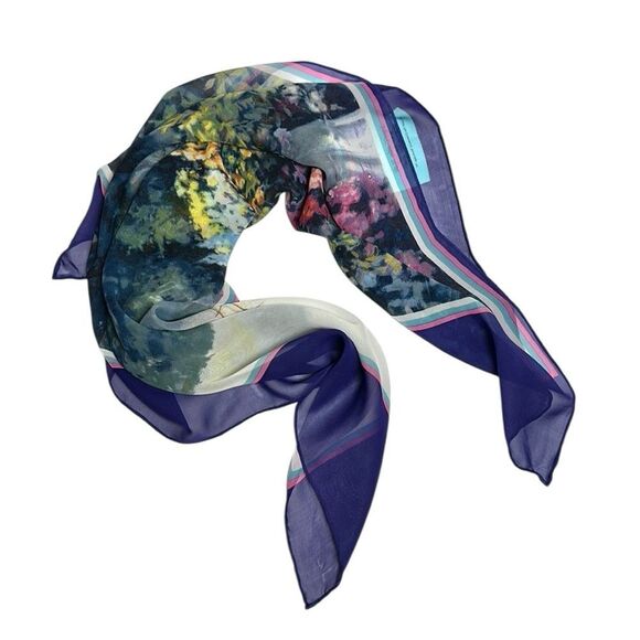 The Greenwich Workshop Silk Scarf Seaport Garden Mystic Painting by Paul Landry - Picture 3 of 11